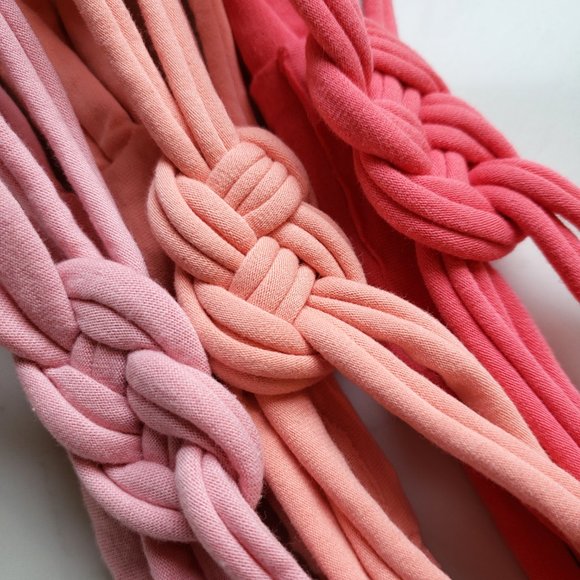Womens Sailor Knot Headband in Coral Peach Light Pink - Adult Upcycled Hairband - Picture 3 of 10